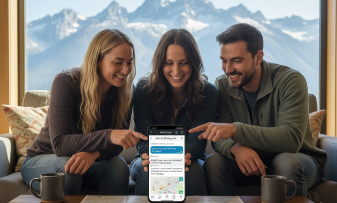 Using Meta AI on WhatsApp to plan a weekend hiking trip